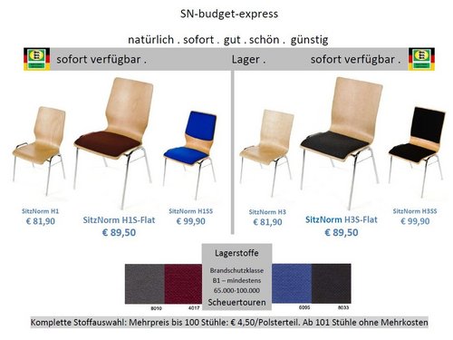 Stapelstuhl Serie SitzNorm hohe Rückenlehne mit ergonomischer Rückenführung, senkrecht stapelbar. Sitzschale aus Buchenschichtholz 9-fach verleimt. Verarbeitet werden Hölzer aus nachhaltiger, überwiegend heimischer Forstwirtschaft. 